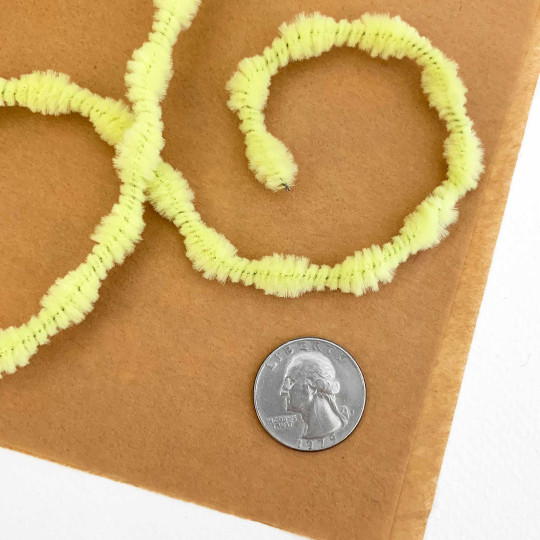 Tiny 3/8" Bump Chenille for Retro Crafts in Lemon-Lime ~ 1 yd.